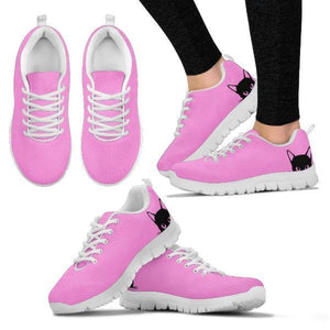 Cat Women's Black Cat On Pink Sneakers