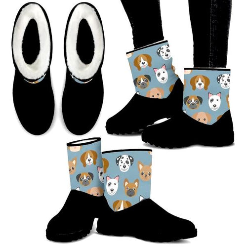 Women's Cozy Dog Print Faux Fur Boots!