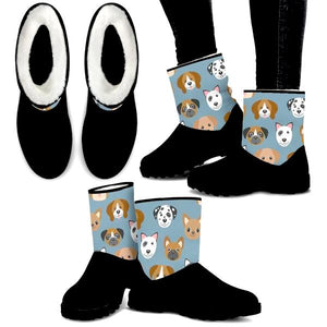 Women's Cozy Dog Print Faux Fur Boots!