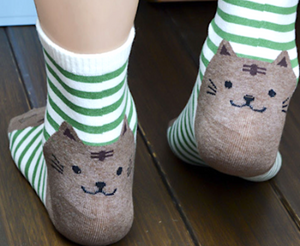 Striped Kitty Cat Socks!