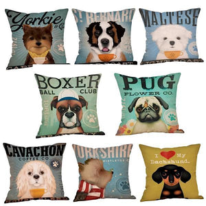 Cute Dog Print Throw Pillow Cushion Cases! -->> NOW 20% OFF!