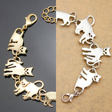 Gorgeous 7 Kitty Cats Linked Silver Or Gold Bracelet! -->> NOW 70% OFF!