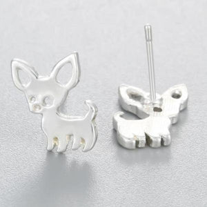 Adorable Chihuahua Stud Earrings!  Available in Gold & Silver! NOW -->> 70% OFF!