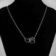 Sweet Paw & Heart Linked Pendant Necklace!  (Silver & Gold!) NOW -->> 70% OFF!