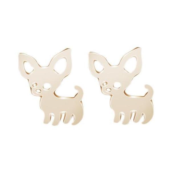 Adorable Chihuahua Stud Earrings!  Available in Gold & Silver! NOW -->> 70% OFF!