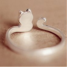 Women's Adorable Silver Adjustable Cat Ring! -->> NOW 70% OFF!