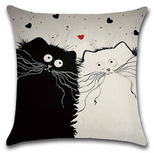 Black & White Cat Print Cushions Pillow Cases!