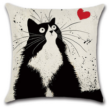 Black & White Cat Print Cushions Pillow Cases!