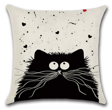 Black & White Cat Print Cushions Pillow Cases!