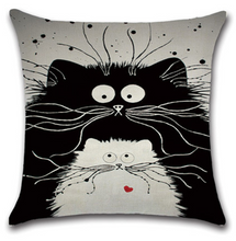 Black & White Cat Print Cushions Pillow Cases!