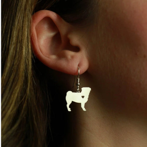 Sweet Silhouette Pug Earrings!    Available in Gold & Silver!