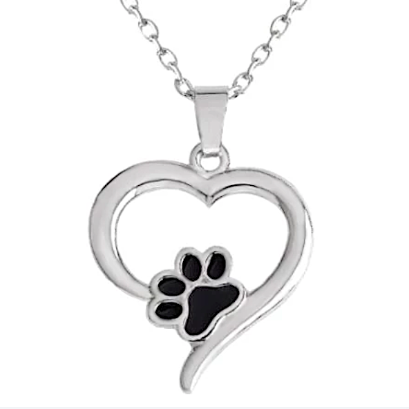 A Darling Heart & Paw Print Designed Necklace! NOW -->> 70% OFF!