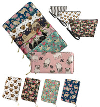 Adorable Pug Printed Coin Purse, Clutch, & Make Up Bags!