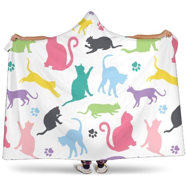 Colorful Cats Hooded Blanket!