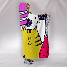 Fun Brightly Colored Cats Print Hoodie Blanket!