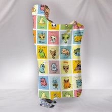 Colorful Cat Comic Hooded Blanket!