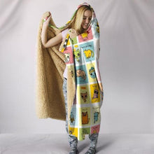 Colorful Cat Comic Hooded Blanket!