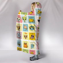 Colorful Cat Comic Hooded Blanket!