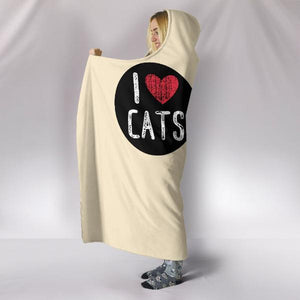 I Love Cats Hooded Blanket!