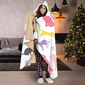 Colorful Cats Hooded Blanket!