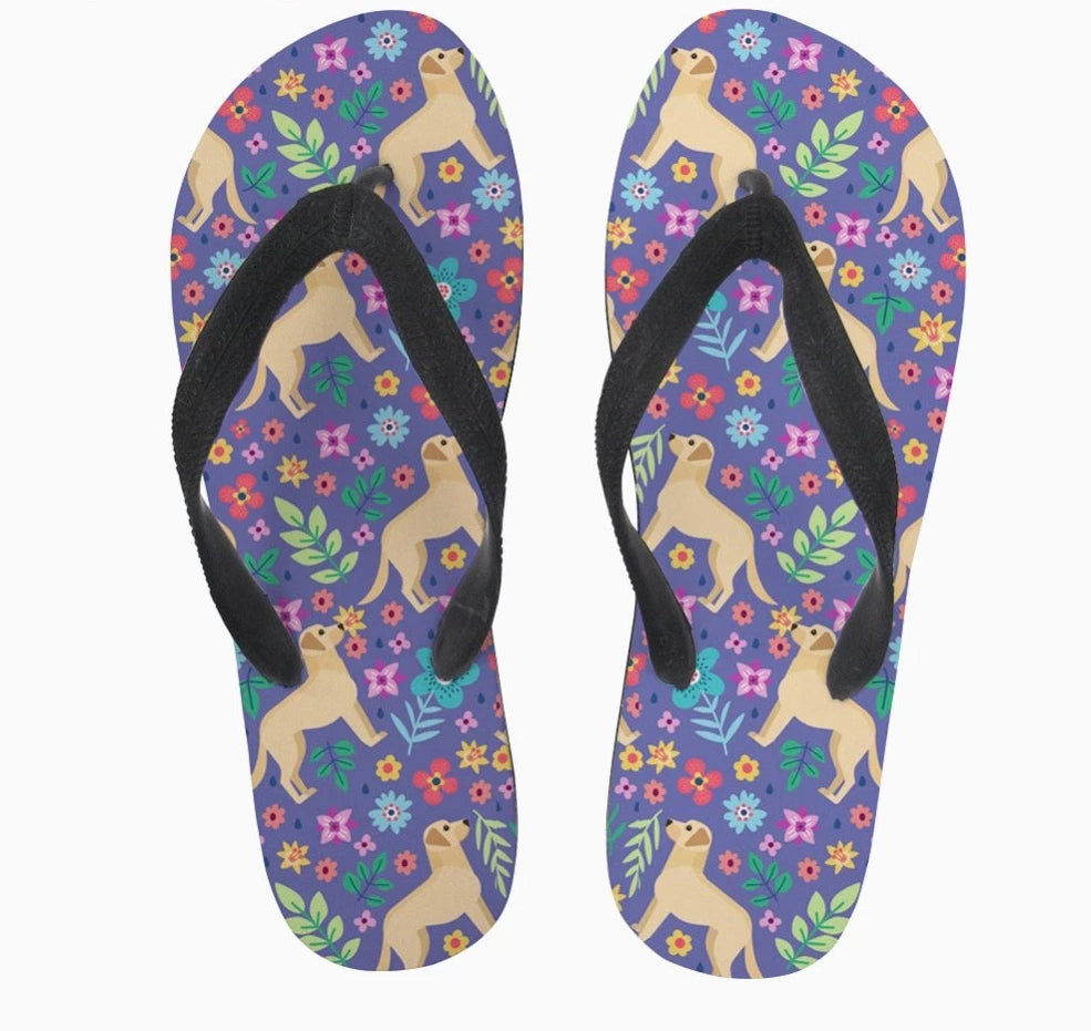 Beautiful Labrador Dog Print Flip Flops! -->> 20% OFF!