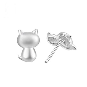 Sweet Silver Cat Earrings! NOW -->> 70% OFF!