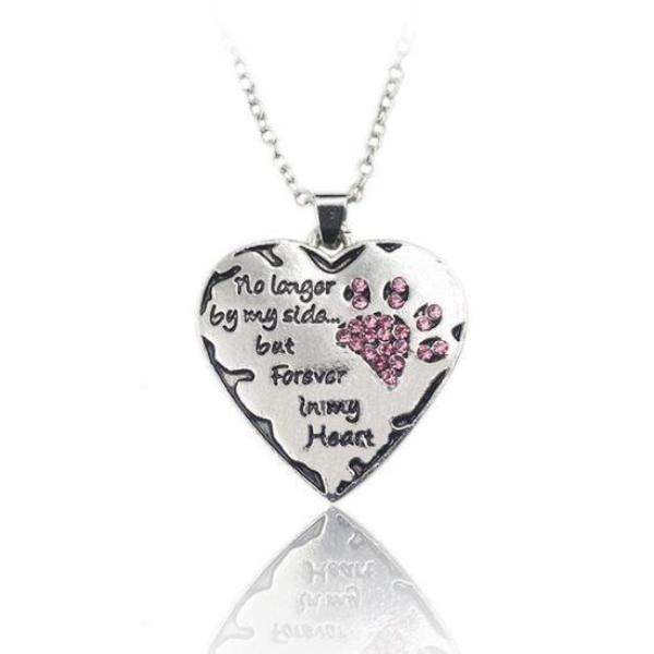 Keepsake Paw-Print-On-The-Heart Rhinestone Pendant Necklace! NOW -->> 70% OFF!