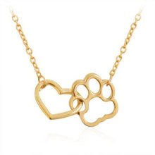 Sweet Paw & Heart Linked Pendant Necklace!  (Silver & Gold!) NOW -->> 70% OFF!