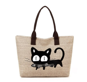 Women's Fun Cat Beach Tote Bags!  4 Colors!