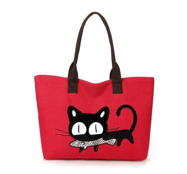 Women's Fun Cat Beach Tote Bags!  4 Colors!