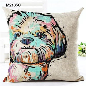 Unique & Colorful Dog Portrait Cushions Covers!  16 Breeds Available!