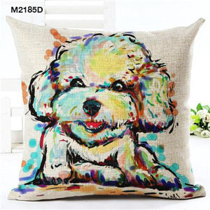 Unique & Colorful Dog Portrait Cushions Covers!  16 Breeds Available!