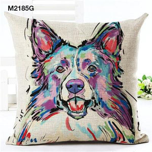 Unique & Colorful Dog Portrait Cushions Covers!  16 Breeds Available!