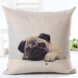 BEAUTIFUL Beige Pug Printed Pillow Cushion Covers!  8 Great Prints!