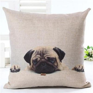 BEAUTIFUL Beige Pug Printed Pillow Cushion Covers!  8 Great Prints!