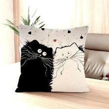 Black & White Cat Print Cushions Pillow Cases!