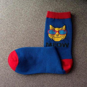 Adorable Comical Cats-in-Shades Socks!