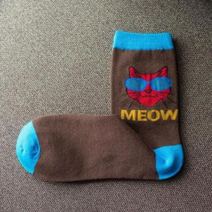 Adorable Comical Cats-in-Shades Socks!