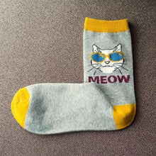 Adorable Comical Cats-in-Shades Socks!