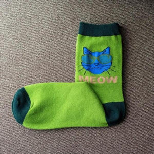 Adorable Comical Cats-in-Shades Socks!