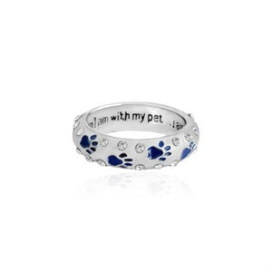 Paw Print "When I Am With My Pet, I Am Complete" Ring!   3 Colors   NOW -->> 70% OFF!