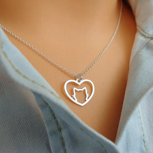 Beautiful Cat Heart Necklaces! (Gold, Silver & Rose Gold!) NOW -->> 70% OFF!