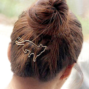 Unique Cat Shaped Hair Clip Barrette (Silver Gold!) -->> NOW 70% OFF!!