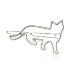 Unique Cat Shaped Hair Clip Barrette (Silver Gold!) -->> NOW 70% OFF!!