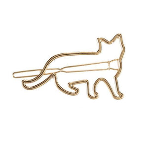 Unique Cat Shaped Hair Clip Barrette (Silver Gold!) -->> NOW 70% OFF!!