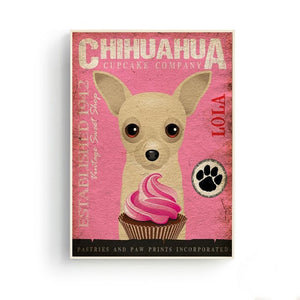 Cute and Charming Retro Dog Wall Poster Art!