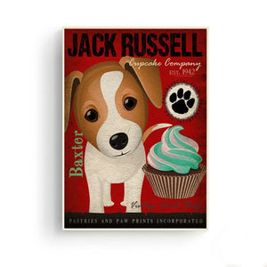 Cute and Charming Retro Dog Wall Poster Art!