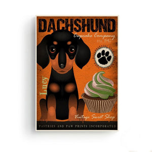 Cute and Charming Retro Dog Wall Poster Art!