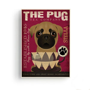 Cute and Charming Retro Dog Wall Poster Art!