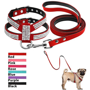 Dogs Bling Rhinestone Harness & Leash Set!